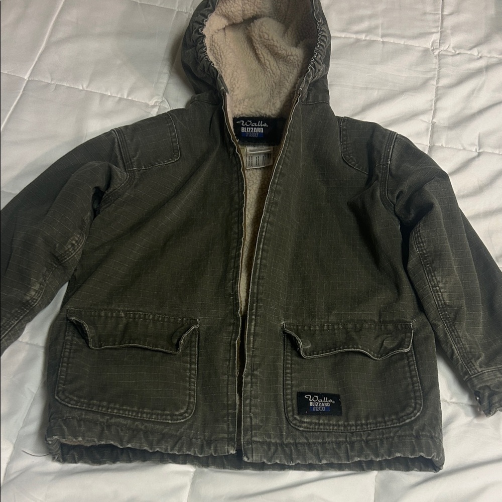 Walls Olive Green Hooded Sherpa-Lined Puffer Jacket